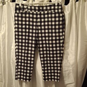 St. John's Bay Black and White Checkered Chinos 12